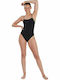Speedo Eco Endurance Thinstrap Athletic One-Piece Swimsuit Black
