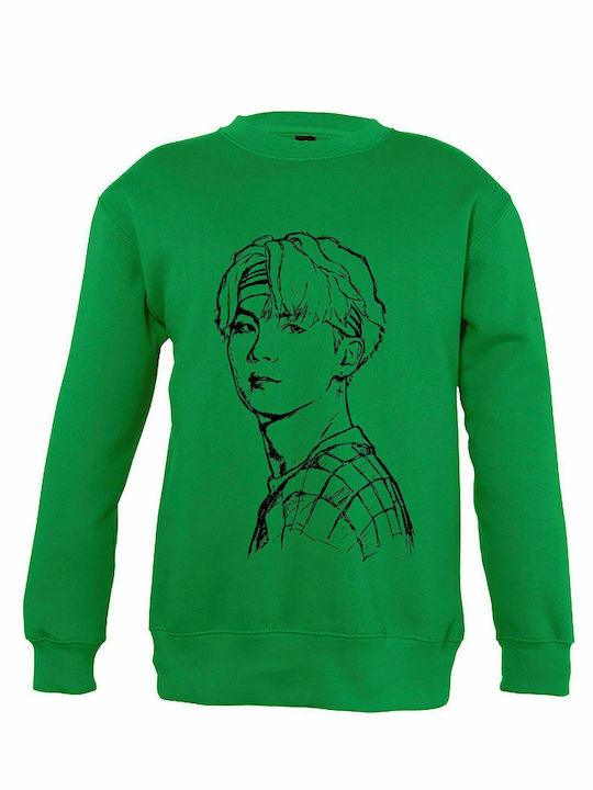 Kids Sweatshirt "BTS Kim Kpop", Green