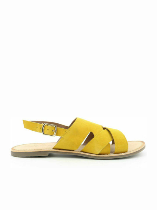 Kickers Dilani Jaune Women's Flat Sandals in Yellow Color