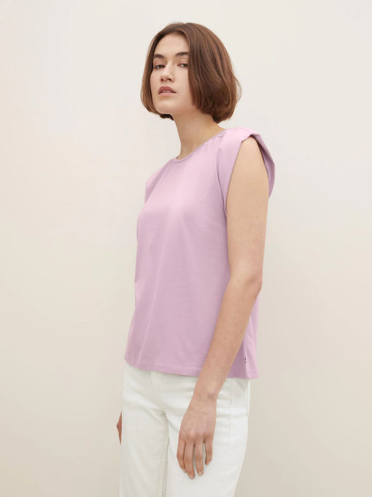 Tom Tailor Women's Summer Blouse Cotton Sleeveless Lilac