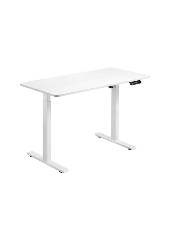 Desk with Metal Legs & Adjustable Height White 120x60cm