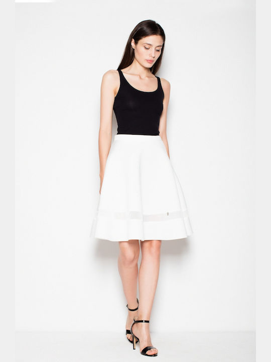 Venaton High Waist Women's Cloche Skirt Ecru