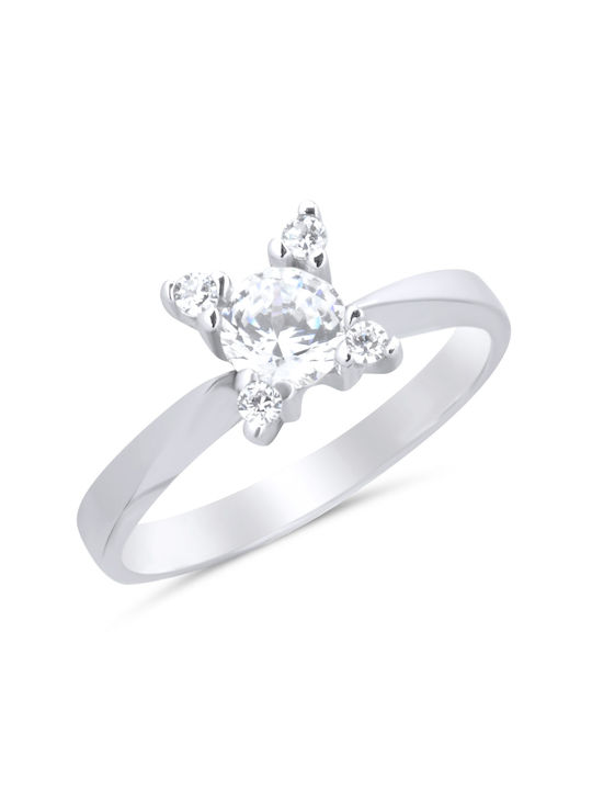 14K White gold Solitaire Ring K14