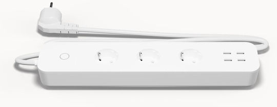 Tesla Smart Πολύπριζο 3 Θέσεων με 4 USB-A, Διακόπτη και Καλώδιο 1.8m