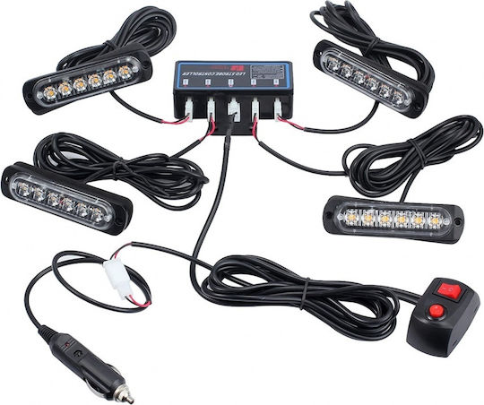 Truck Volume Lights 4pcs LED Roadside Assistance with Remote Control 12 / 24V - Orange MAR746