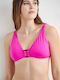 Blu4u Padded Triangle Bikini Top with Adjustable Straps Fuchsia