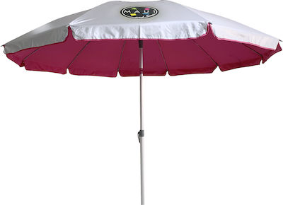 Maui & Sons 1540 Foldable Beach Umbrella Aluminum Magenta Diameter 1.9m with UV Protection and Air Vent Pink