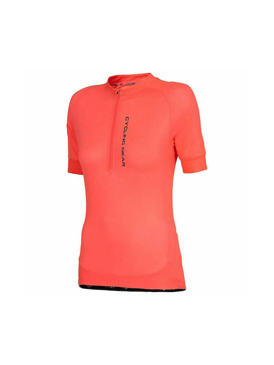 4F Damen Kurze Ärmel Fahrradtrikot Orange
