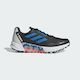 Adidas Terrex Agravic Flow 2.0 GTX Ανδρικά Αθλητικά Παπούτσια Trail Running Αδιάβροχα με Μεμβράνη Gore-Tex Core Black / Blue Rush / Turbo