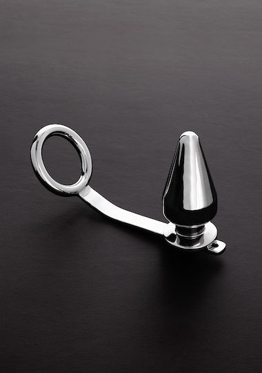 Shots Steel C-Ring With Butt Plug 45mm
