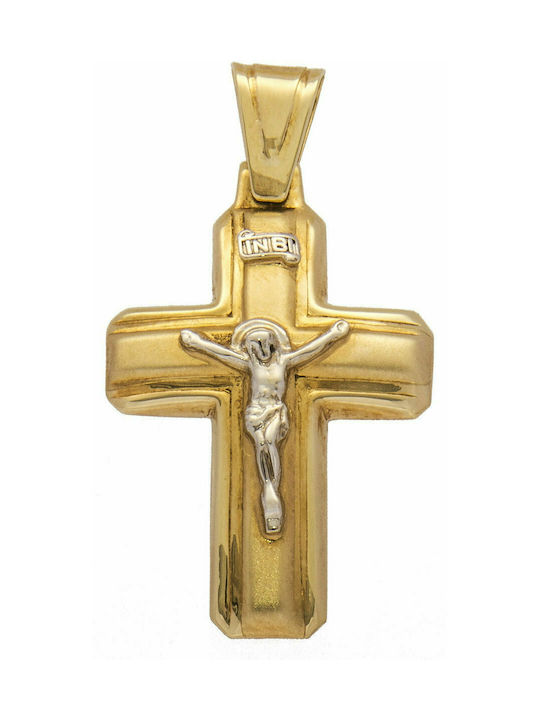 Mertzios.gr Gold Cross 14K with the Crucified