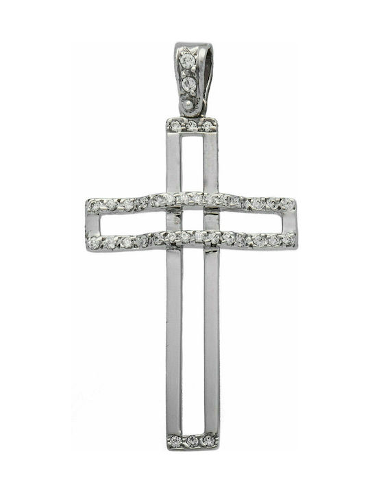 Mertzios.gr White Gold Cross 14K