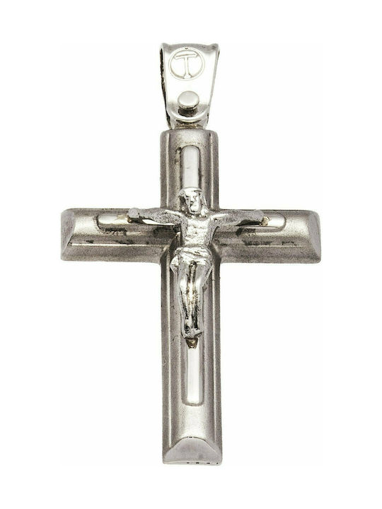 Mertzios.gr White Gold Cross 14K with the Crucified