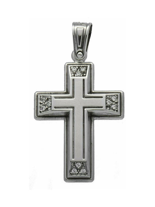 Mertzios.gr White Gold Cross 14K