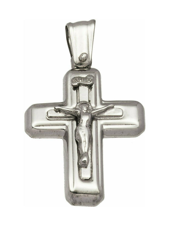 Mertzios.gr White Gold Cross 14K with the Crucified