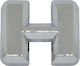 Alaga Car Letter Stickers "Η" in Silver Color 1pcs