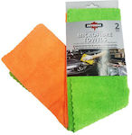 Automax Microfiber Cloths Cleaning Car 50x50cm Green / Orange 2pcs