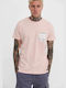 Funky Buddha Ανδρικό T-shirt Ροζ με Στάμπα