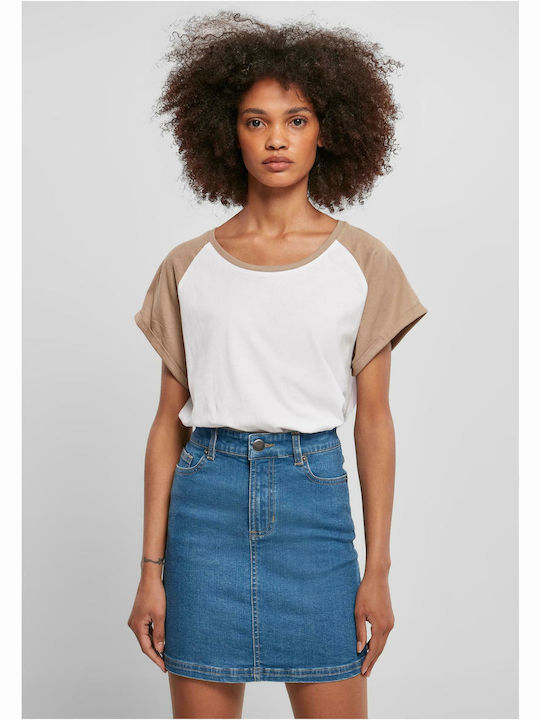 Urban Classics Bluze Damă Alb / Taupe Moale