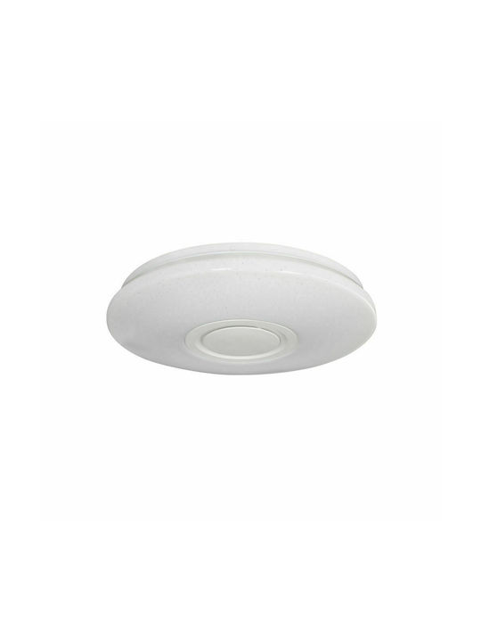 Ksix Μοντέρνα Πλαστική Πλαφονιέρα Οροφής με Ενσωματωμένο LED σε Λευκό χρώμα 40cm
