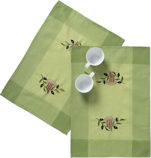 Silk Fashion Сервизи за маса Текстил Зелен 50x35см 12бр