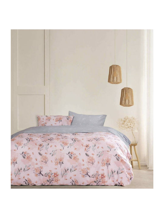 Kocoon Flor Coverlet Queen Size Cotton Pink 220x245cm