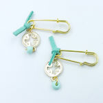 Kymi Metal Christening Charm with Safety Pin Gold 50pcs