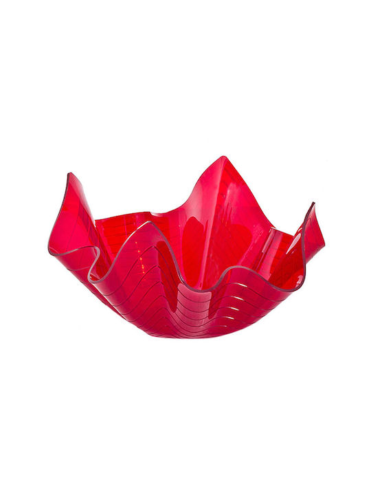 Marva Waves Fruit Bowl Plastic Red