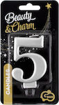 Birthday Candle Number "5" in Silver Color PF-SCS5