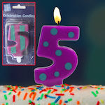 Birthday Candle Number "5" in Purple Color (Μiscellaneous Designs) 005.04.05