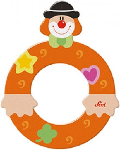 Sevi Decorative Letter Orange made of Wood Clown O 7x0.5x9εκ.