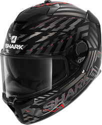Shark Spartan GT Full Face Helmet with Pinlock and Sun Visor ECE 22.05 1550gr Black/Grey/Red Matt
