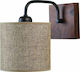 ArkoLight Vintage Leuchte Wand mit Fassung E27 Braun 15x21x21cm