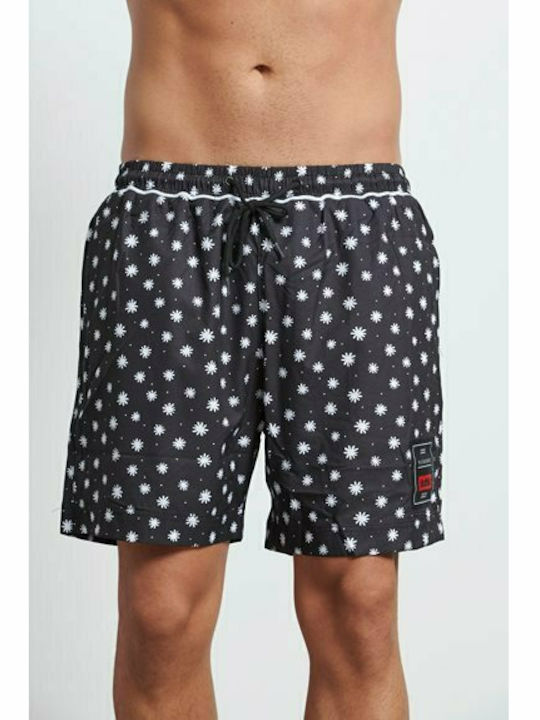 BodyTalk Men's Swimwear Shorts Black with Patterns