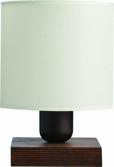 ArkoLight Wood Table Lamp for Socket E27 with White Shade and Brown Base ArkoLight Wood Table Lamp for Socket E27 with White Shade and Brown Base
