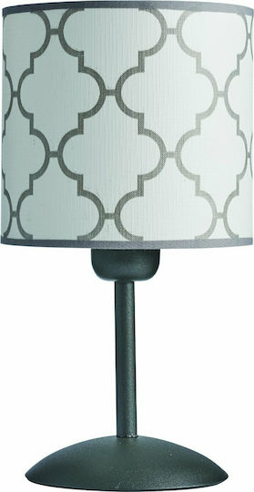 ArkoLight Metall Vintage Tischlampe für Fassung E27 mit Weiß Schirm und Schwarz Basis
