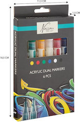 Nassau Fine Art Nassau Fine Art Ακρυλικοί Μαρκαδόροι Σετ 6 χρώματα Nassau Fine Art Nassau Fine Art Ακρυλικοί Μαρκαδόροι Σετ 6 χρώματα
