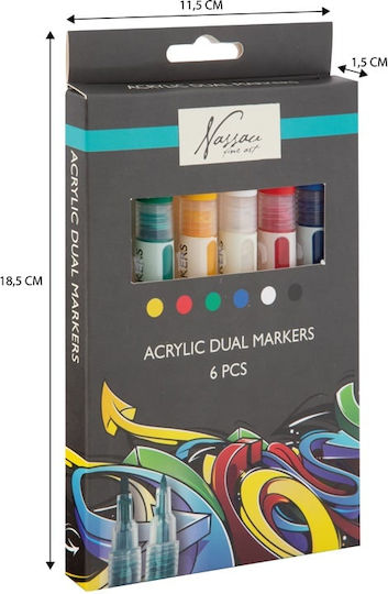 Nassau Fine Art Nassau Fine Art Acrylic Markers Multicolour 6pcs