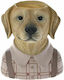 Iliadis Planter Polyresin Multicolour 22x22x23cm. Dog face