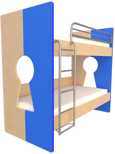 Keybunk Παιδικό Κρεβάτι Κουκέτα Μονό Μπλε για Στρώμα 90x200cm