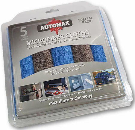 Automax Πανιά Μικροϊνών Καθαρισμού / Στεγνώματος Αυτοκινήτου 35x35cm 5τμχ