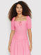Only Women's Summer Blouse Linen Short Sleeve Pink