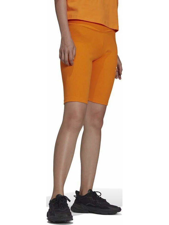 Adicolor Essentials Training Γυναικείο Ποδηλατικό Κολάν Ψηλόμεσο Bright Orange