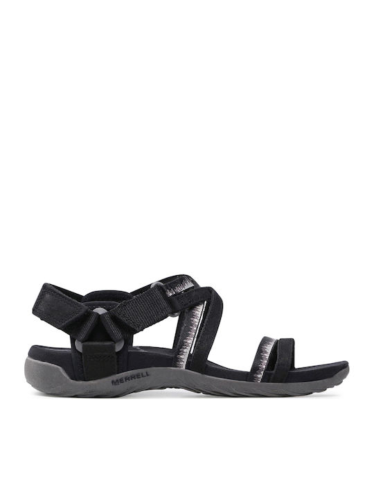 Terran 3 Leather Women's Flat Sandals Sporty in Black Color