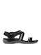 Terran 3 Leather Women's Flat Sandals Sporty in Black Color