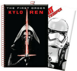 Gim Spiral Notebook Ruled B5 50 Sheets Star Wars 1pcs (Μiscellaneous Designs/Colors)