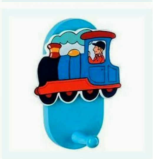 Oxygen Kids Wall Hanger Single Hook Wooden Blue