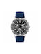 Calvin Klein Watch Chronograph Battery with Blue Rubber Strap