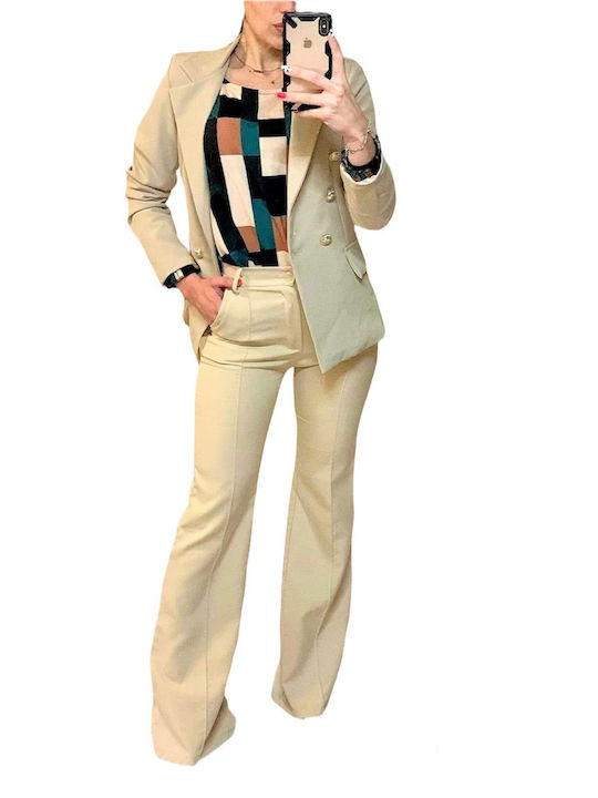 Set of jacket & pants in beige