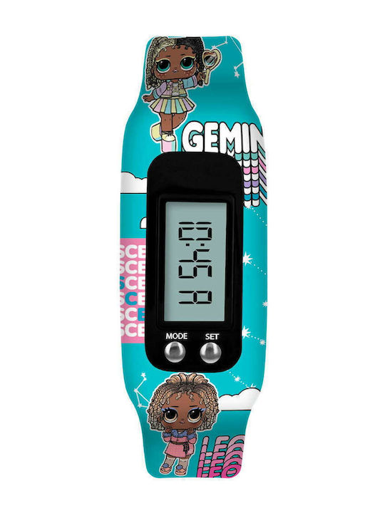 Disney Детски Часовник Activity Tracker L.O.L Surprise с Каучукова/Пластмасова Каишка Тюркоазен
